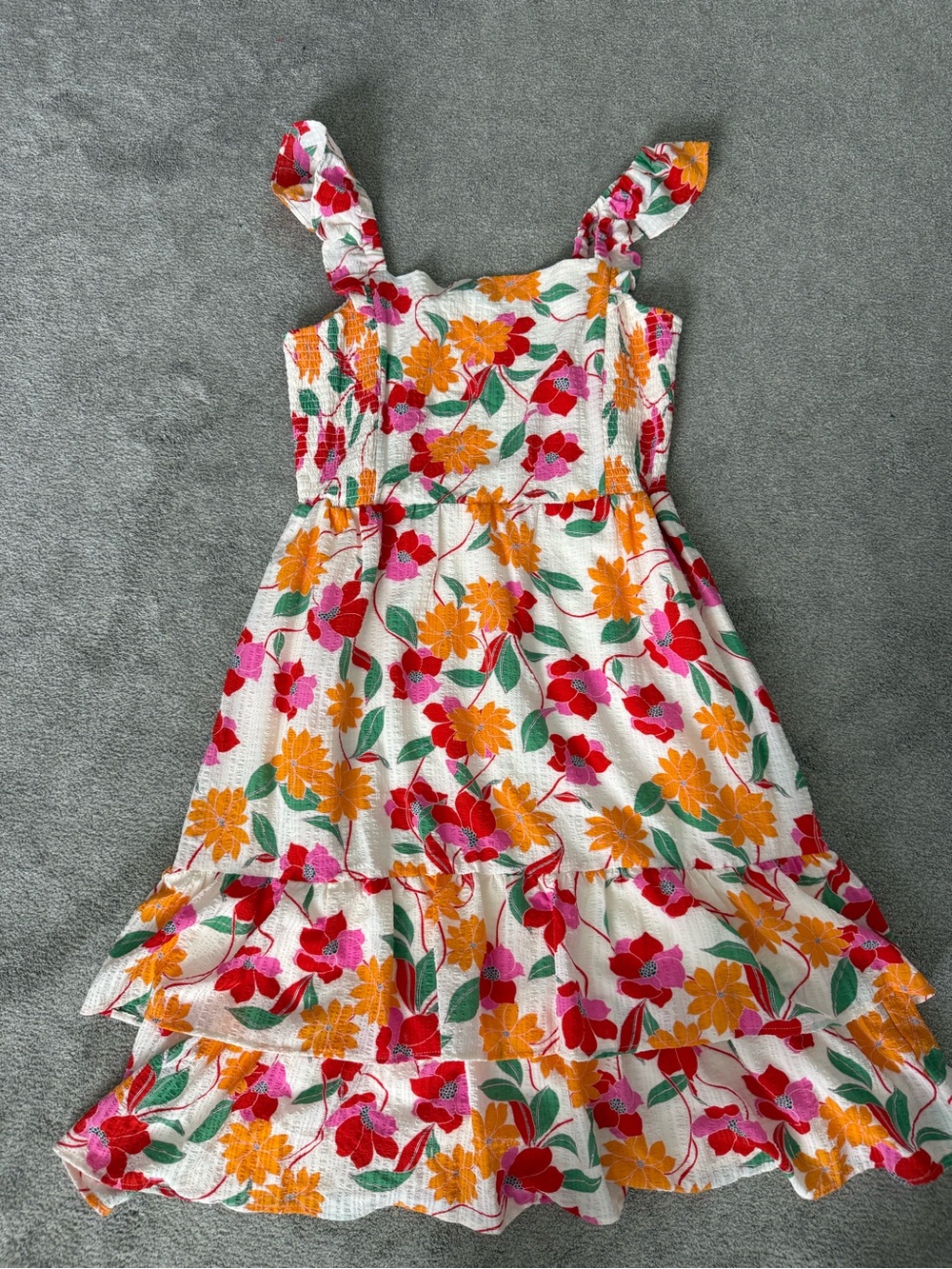 Draper James summer dress with Pink and Orange Floral Print